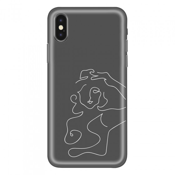APPLE - iPhone XS - Soft Clear Case - Grey Silhouette