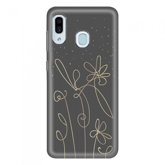 SAMSUNG - Galaxy A20 / A30 - Soft Clear Case - Midnight Flowers