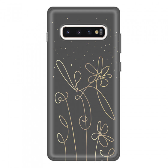 SAMSUNG - Galaxy S10 Plus - Soft Clear Case - Midnight Flowers