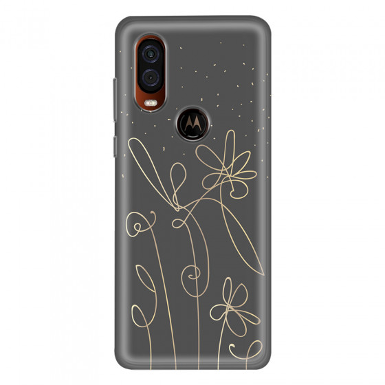 MOTOROLA by LENOVO - Moto One Vision - Soft Clear Case - Midnight Flowers