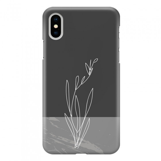 APPLE - iPhone XS - 3D Snap Case - Dark Grey Marble Flower