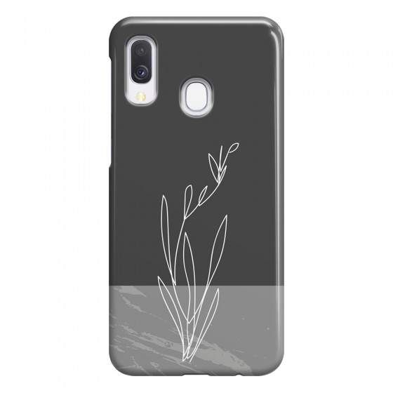 SAMSUNG - Galaxy A40 - 3D Snap Case - Dark Grey Marble Flower