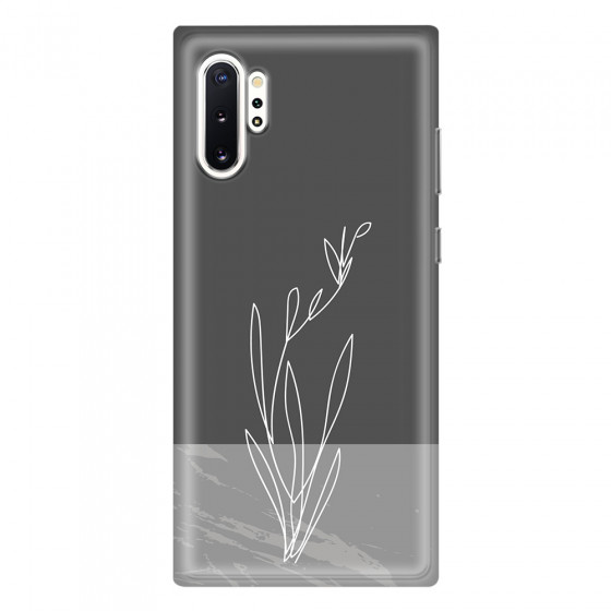 SAMSUNG - Galaxy Note 10 Plus - Soft Clear Case - Dark Grey Marble Flower