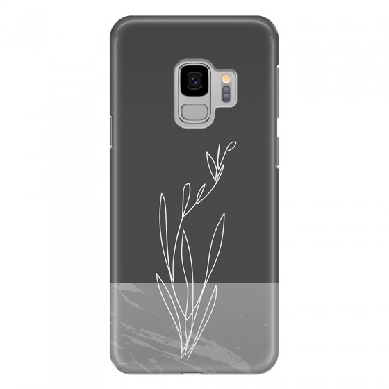 SAMSUNG - Galaxy S9 - 3D Snap Case - Dark Grey Marble Flower