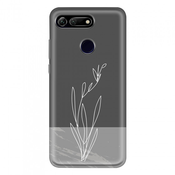 HONOR - Honor View 20 - Soft Clear Case - Dark Grey Marble Flower