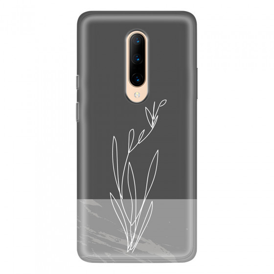 ONEPLUS - OnePlus 7 Pro - Soft Clear Case - Dark Grey Marble Flower