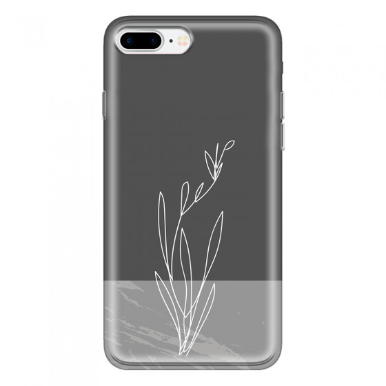 APPLE - iPhone 7 Plus - Soft Clear Case - Dark Grey Marble Flower