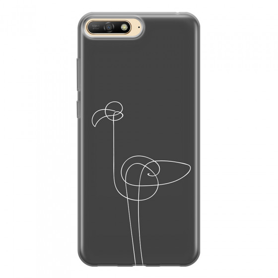 HUAWEI - Y6 2018 - Soft Clear Case - Flamingo Drawing