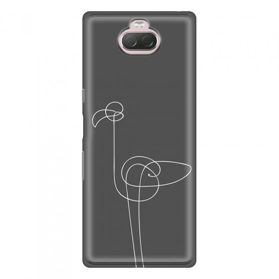 SONY - Sony Xperia 10 - Soft Clear Case - Flamingo Drawing