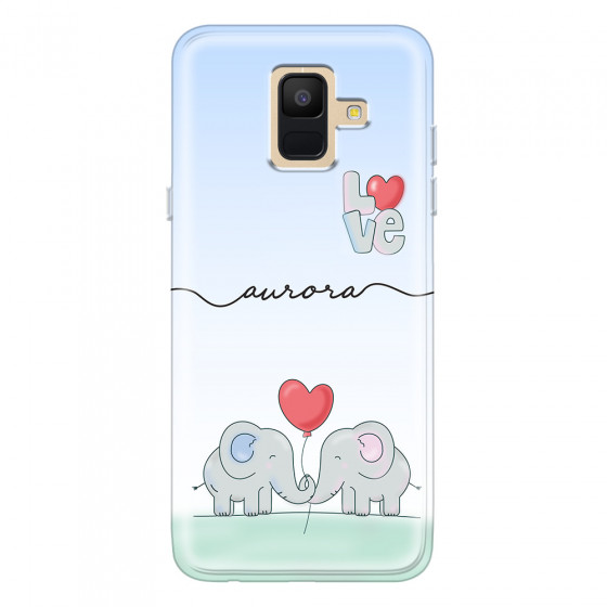 SAMSUNG - Galaxy A6 2018 - Soft Clear Case - Elephants in Love