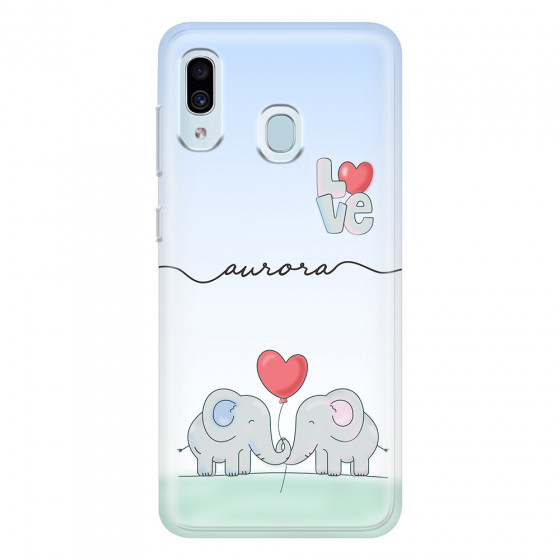 SAMSUNG - Galaxy A20 / A30 - Soft Clear Case - Elephants in Love