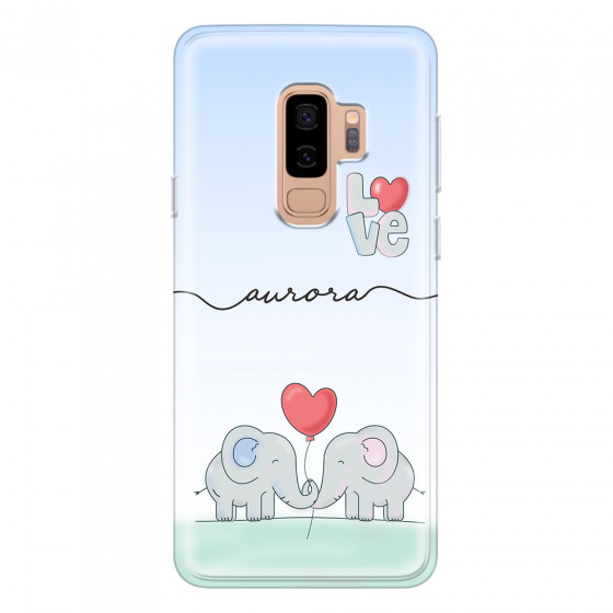 SAMSUNG - Galaxy S9 Plus 2018 - Soft Clear Case - Elephants in Love