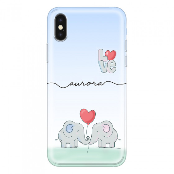 APPLE - iPhone XS Max - Soft Clear Case - Elephants in Love