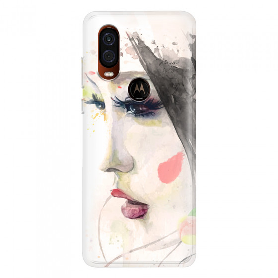 MOTOROLA by LENOVO - Moto One Vision - Soft Clear Case - Face of a Beauty