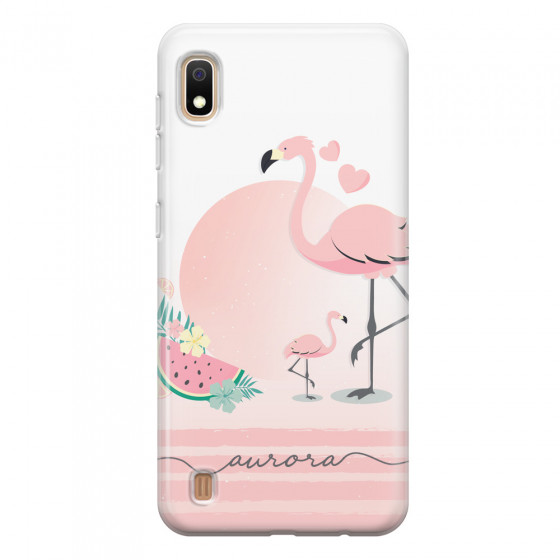 SAMSUNG - Galaxy A10 - Soft Clear Case - Flamingo Vibes Handwritten