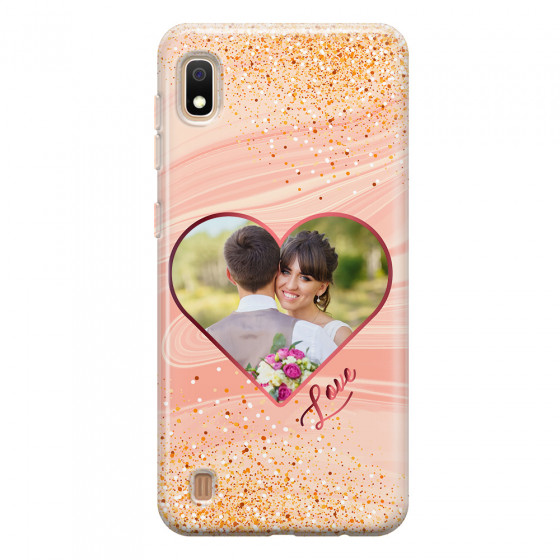 SAMSUNG - Galaxy A10 - Soft Clear Case - Glitter Love Heart Photo