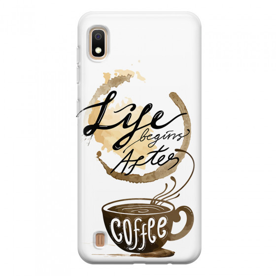 SAMSUNG - Galaxy A10 - Soft Clear Case - Life begins after coffee