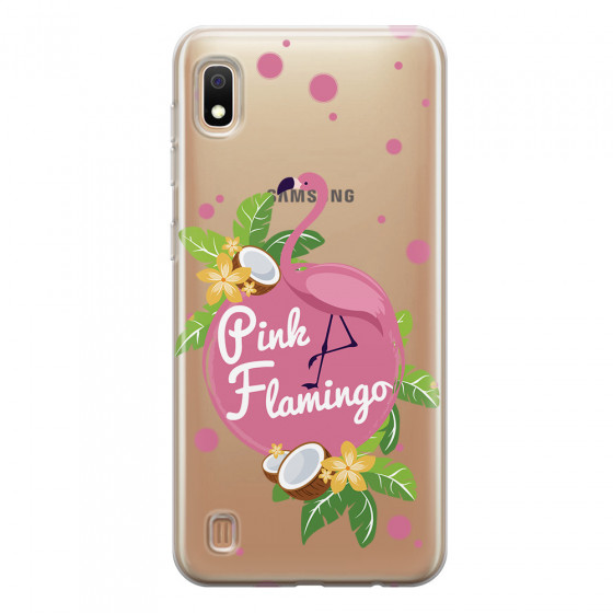 SAMSUNG - Galaxy A10 - Soft Clear Case - Pink Flamingo