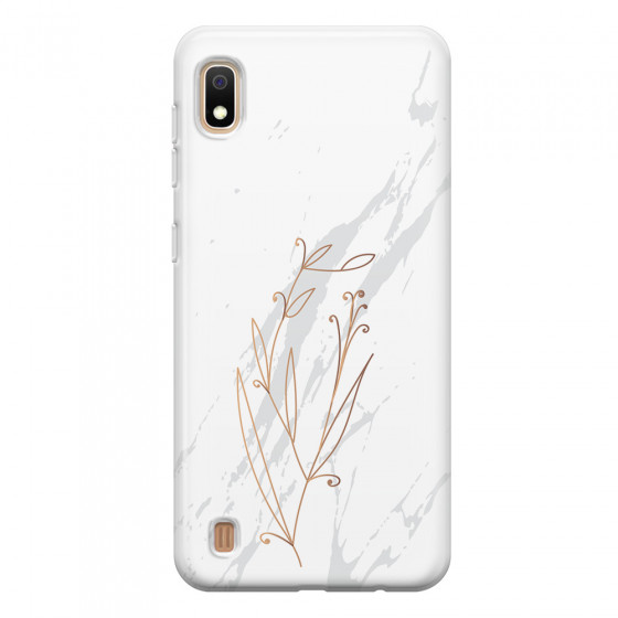 SAMSUNG - Galaxy A10 - Soft Clear Case - White Marble Flowers