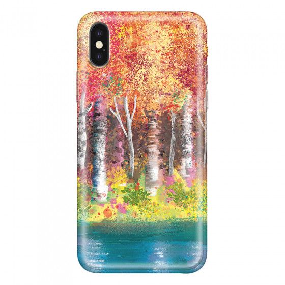APPLE - iPhone XS - Soft Clear Case - Calm Birch Trees