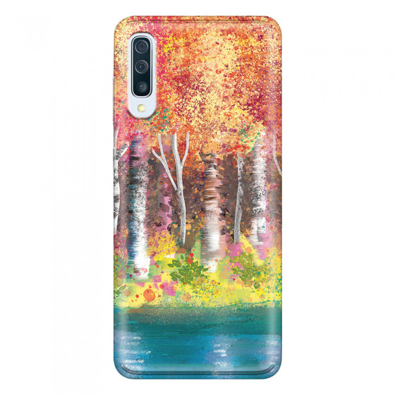SAMSUNG - Galaxy A70 - Soft Clear Case - Calm Birch Trees