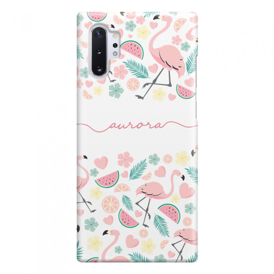 SAMSUNG - Galaxy Note 10 Plus - 3D Snap Case - Clear Flamingo Handwritten