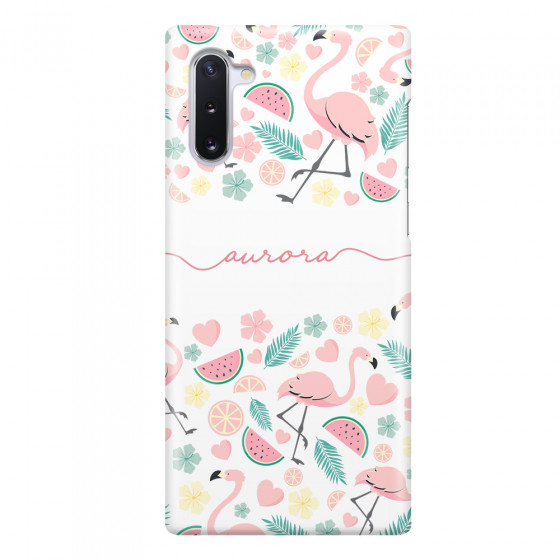 SAMSUNG - Galaxy Note 10 - 3D Snap Case - Clear Flamingo Handwritten