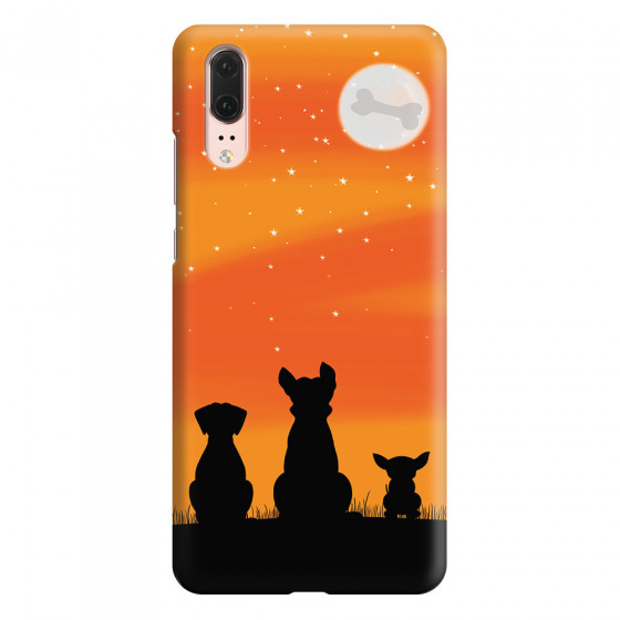 HUAWEI - P20 - 3D Snap Case - Dog's Desire Orange Sky