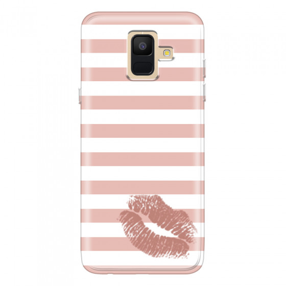 SAMSUNG - Galaxy A6 2018 - Soft Clear Case - Pink Lipstick