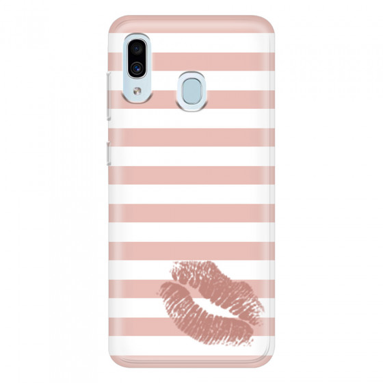 SAMSUNG - Galaxy A20 / A30 - Soft Clear Case - Pink Lipstick