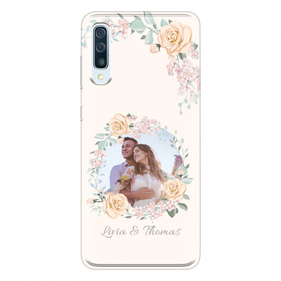 SAMSUNG - Galaxy A70 - Soft Clear Case - Frame Of Roses