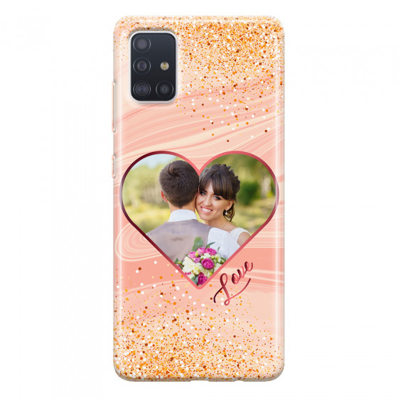 SAMSUNG - Galaxy A51 - Soft Clear Case - Glitter Love Heart Photo