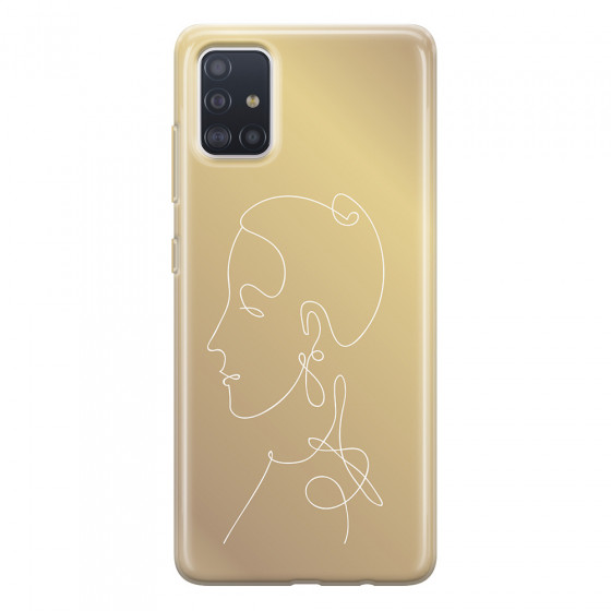 SAMSUNG - Galaxy A51 - Soft Clear Case - Golden Lady