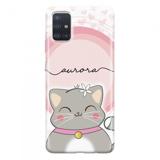 SAMSUNG - Galaxy A51 - Soft Clear Case - Kitten Handwritten