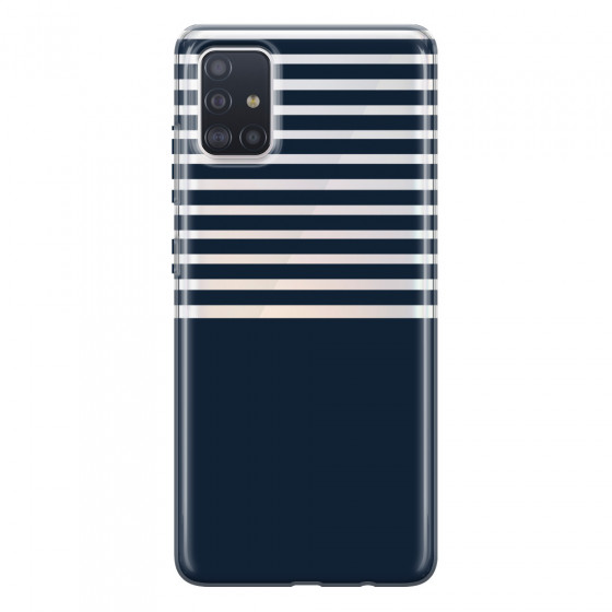 SAMSUNG - Galaxy A51 - Soft Clear Case - Life in Blue Stripes