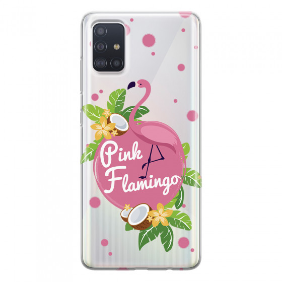 SAMSUNG - Galaxy A51 - Soft Clear Case - Pink Flamingo