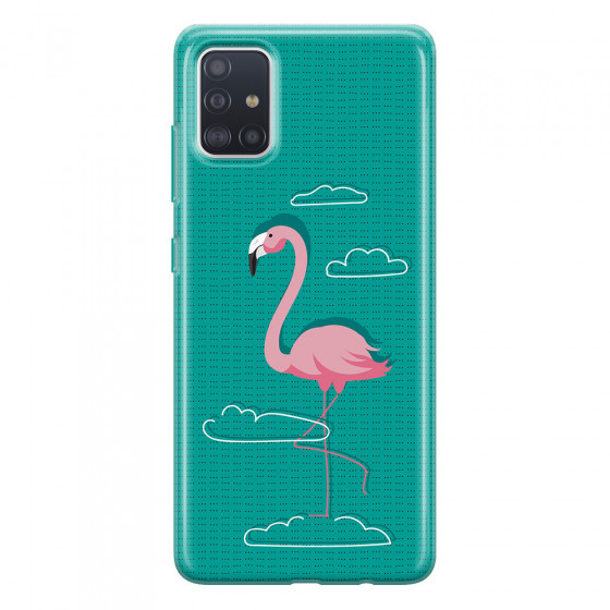 SAMSUNG - Galaxy A71 - Soft Clear Case - Cartoon Flamingo