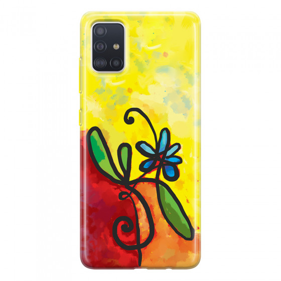 SAMSUNG - Galaxy A71 - Soft Clear Case - Flower in Picasso Style