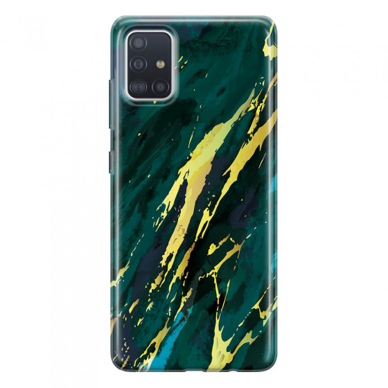 SAMSUNG - Galaxy A71 - Soft Clear Case - Marble Emerald Green