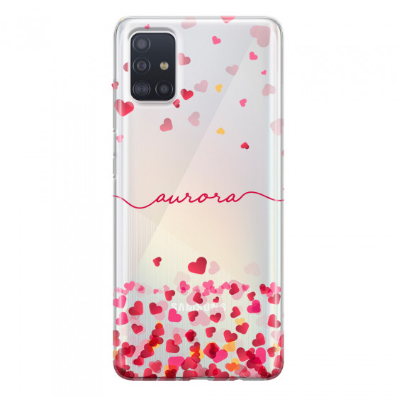 SAMSUNG - Galaxy A71 - Soft Clear Case - Scattered Hearts