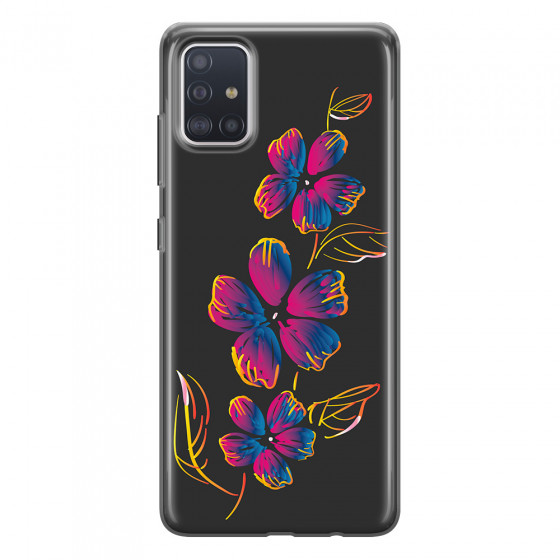 SAMSUNG - Galaxy A71 - Soft Clear Case - Spring Flowers In The Dark