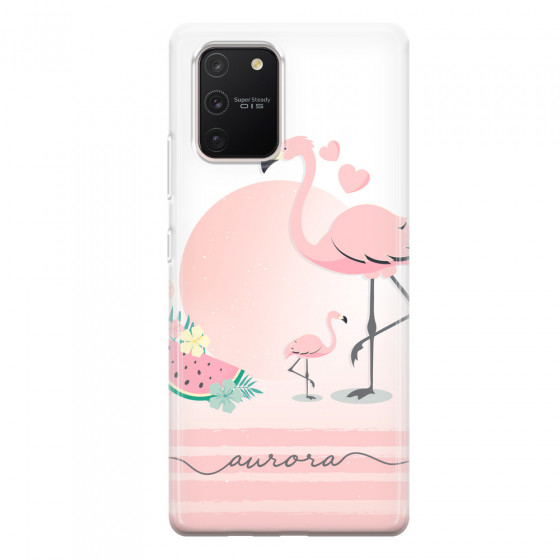 SAMSUNG - Galaxy S10 Lite - Soft Clear Case - Flamingo Vibes Handwritten