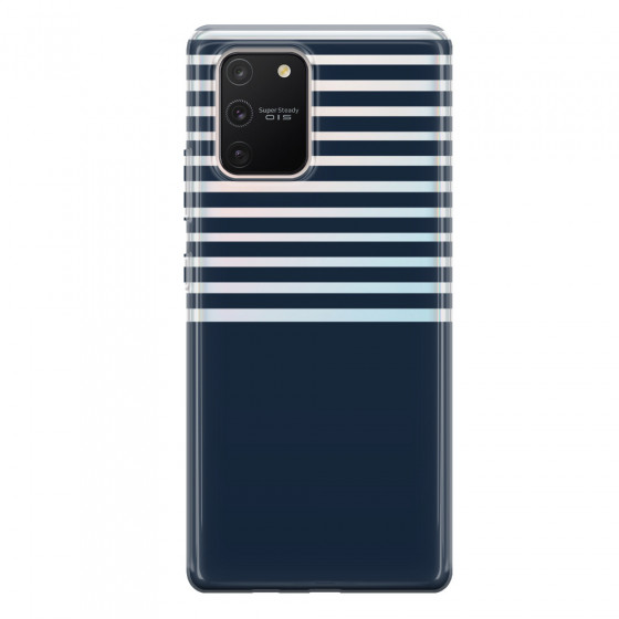 SAMSUNG - Galaxy S10 Lite - Soft Clear Case - Life in Blue Stripes