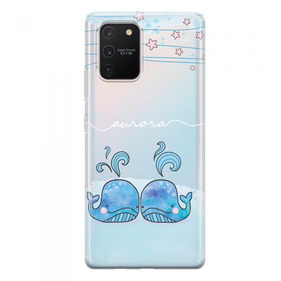 SAMSUNG - Galaxy S10 Lite - Soft Clear Case - Little Whales White