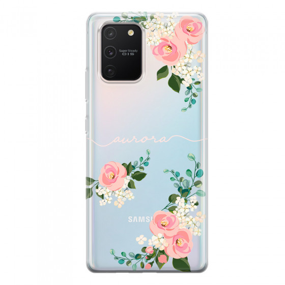 SAMSUNG - Galaxy S10 Lite - Soft Clear Case - Pink Floral Handwritten Light