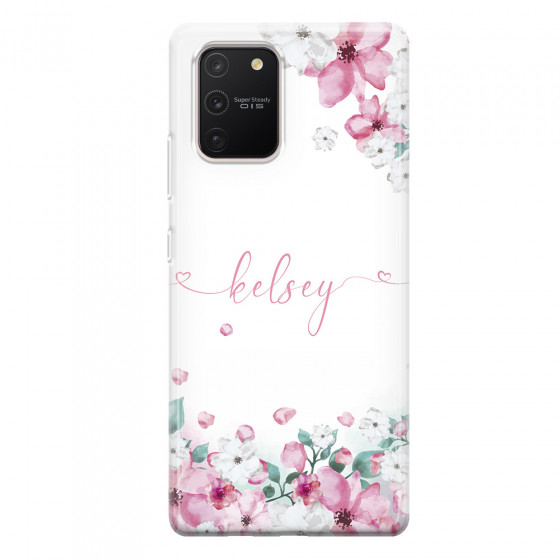 SAMSUNG - Galaxy S10 Lite - Soft Clear Case - Watercolor Flowers Handwritten