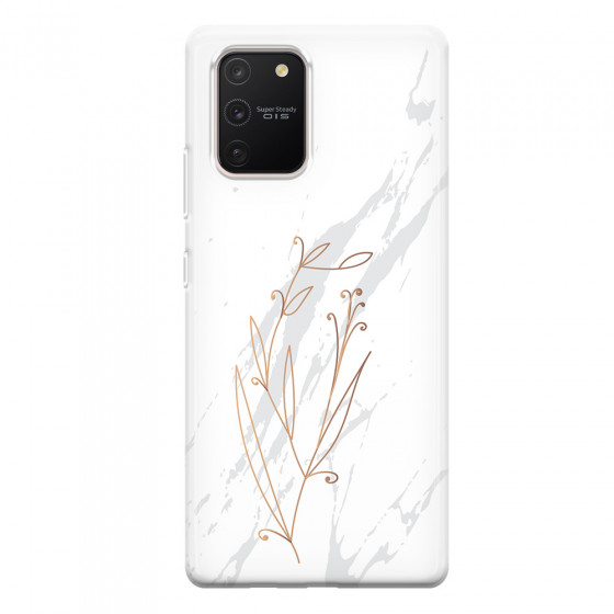 SAMSUNG - Galaxy S10 Lite - Soft Clear Case - White Marble Flowers