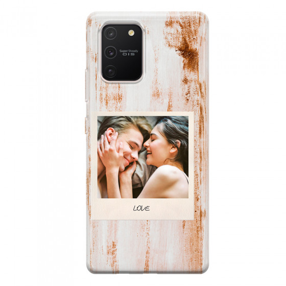SAMSUNG - Galaxy S10 Lite - Soft Clear Case - Wooden Polaroid
