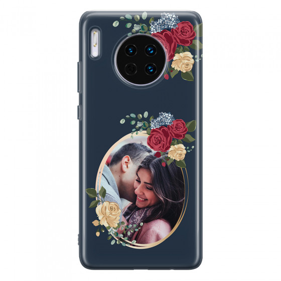 HUAWEI - Mate 30 - Soft Clear Case - Blue Floral Mirror Photo
