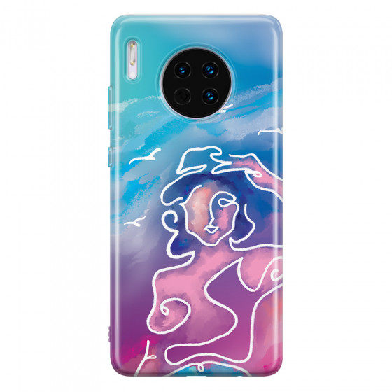 HUAWEI - Mate 30 - Soft Clear Case - Lady With Seagulls
